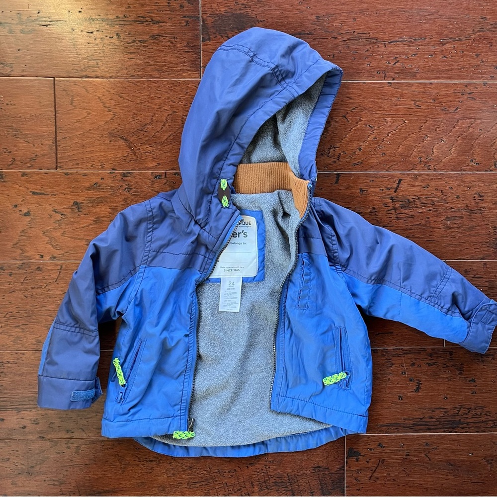 24 month Carter's blue Jacket with Gray Lining